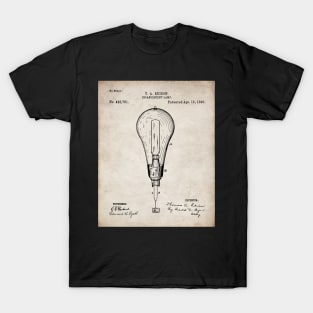 Edison Lamp Patent - Housewarming Home Hallway Entry Decor Art - Antique T-Shirt